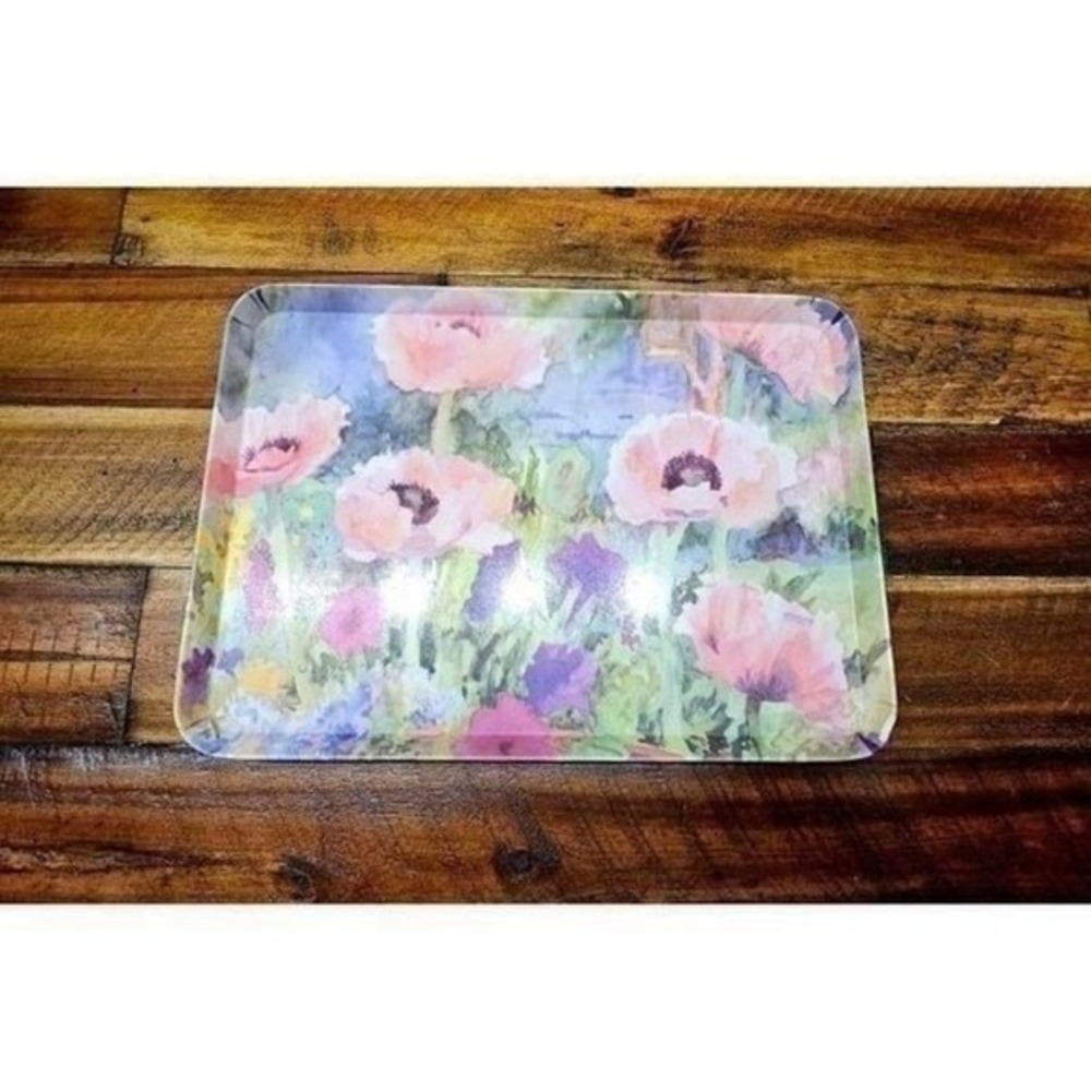 Melplus Serving Tray Unisex OS‎ Pink Excellent Melamine Floral Poppy Made Italy
